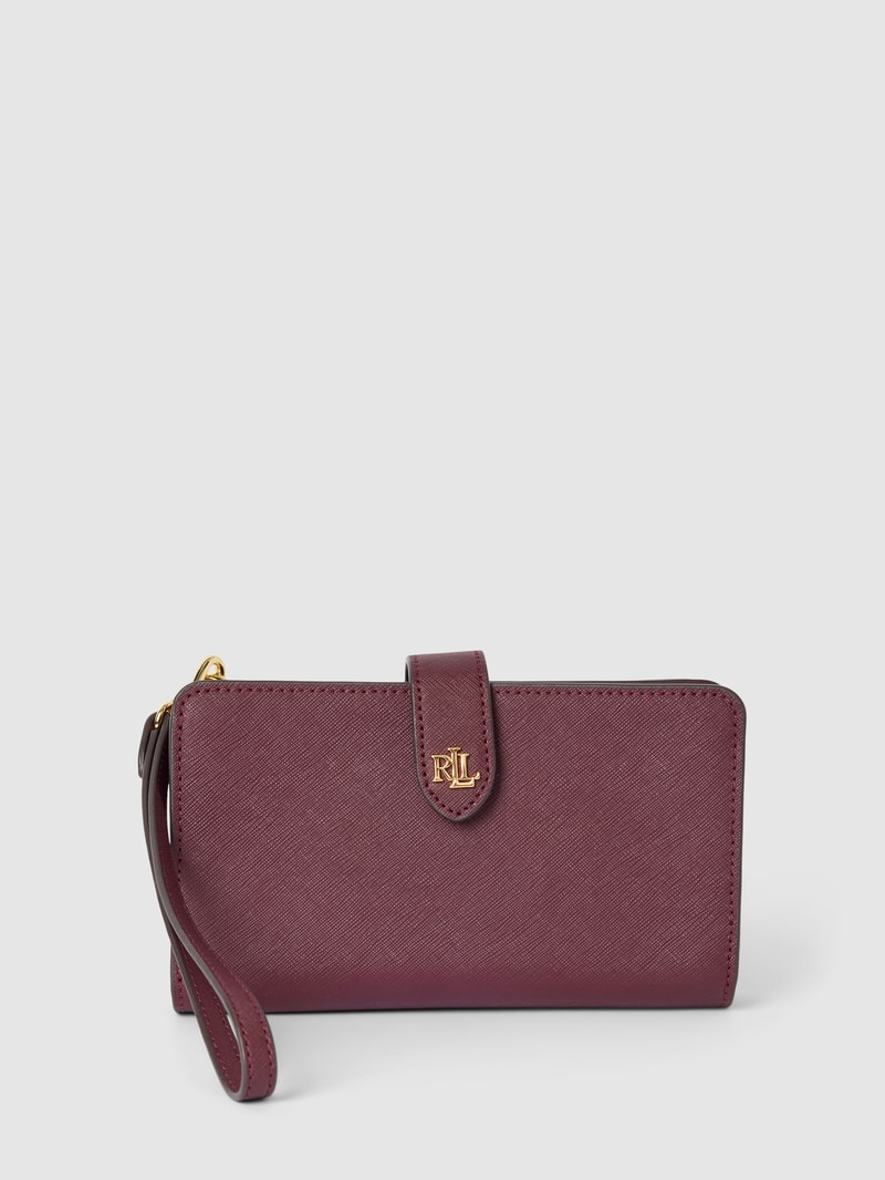 Portemonnaie aus Leder mit Label-Detail Modell 'TECH' in bordeaux rot