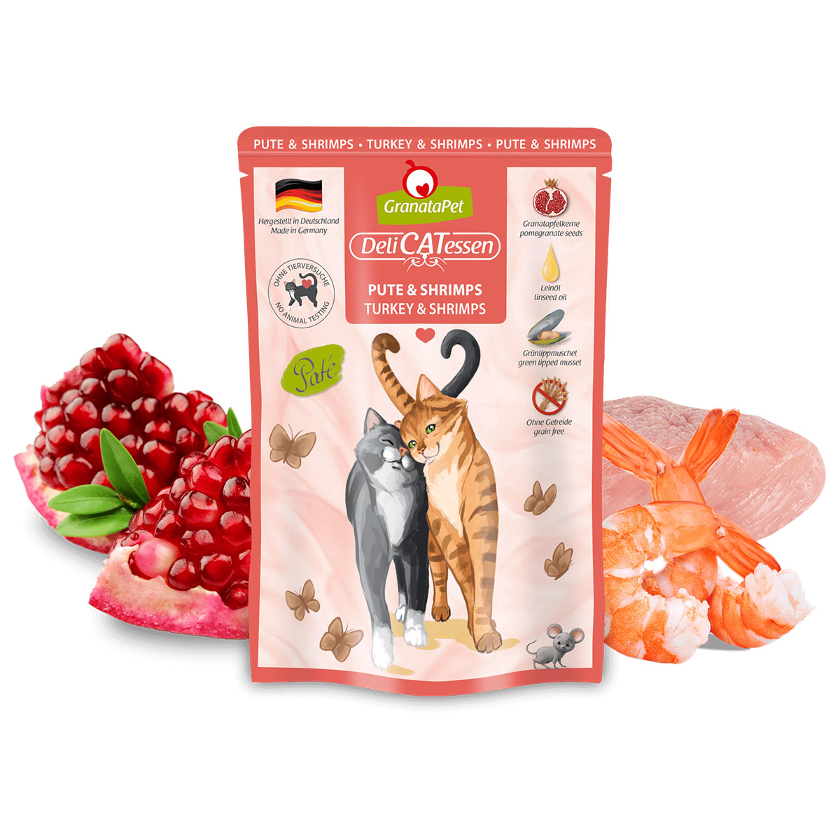 GranataPet Katze - Delicatessen Pouch Pute & Shrimps