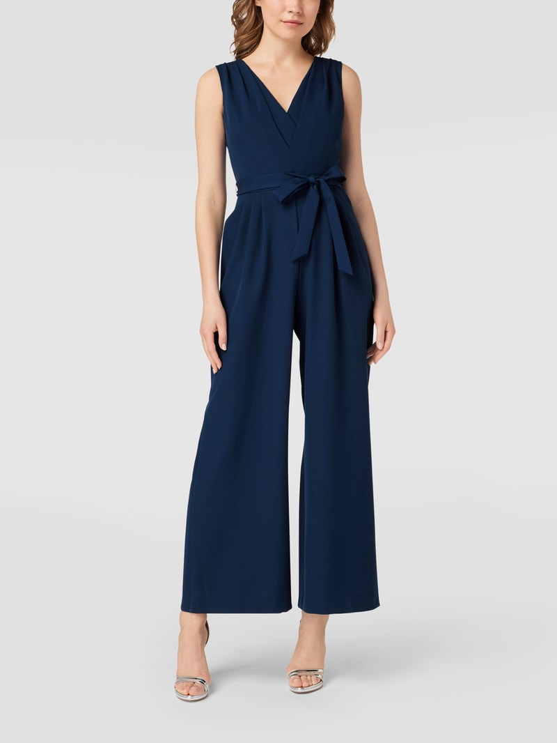 Jumpsuit mit Taillenpasse in marineblau