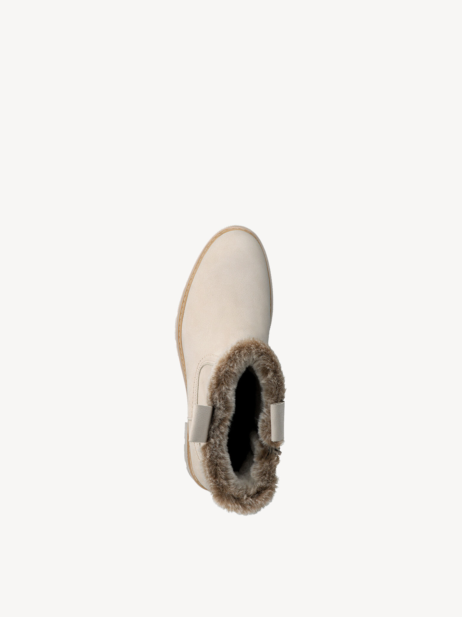Bottine en cuir - beige doublure chaude
