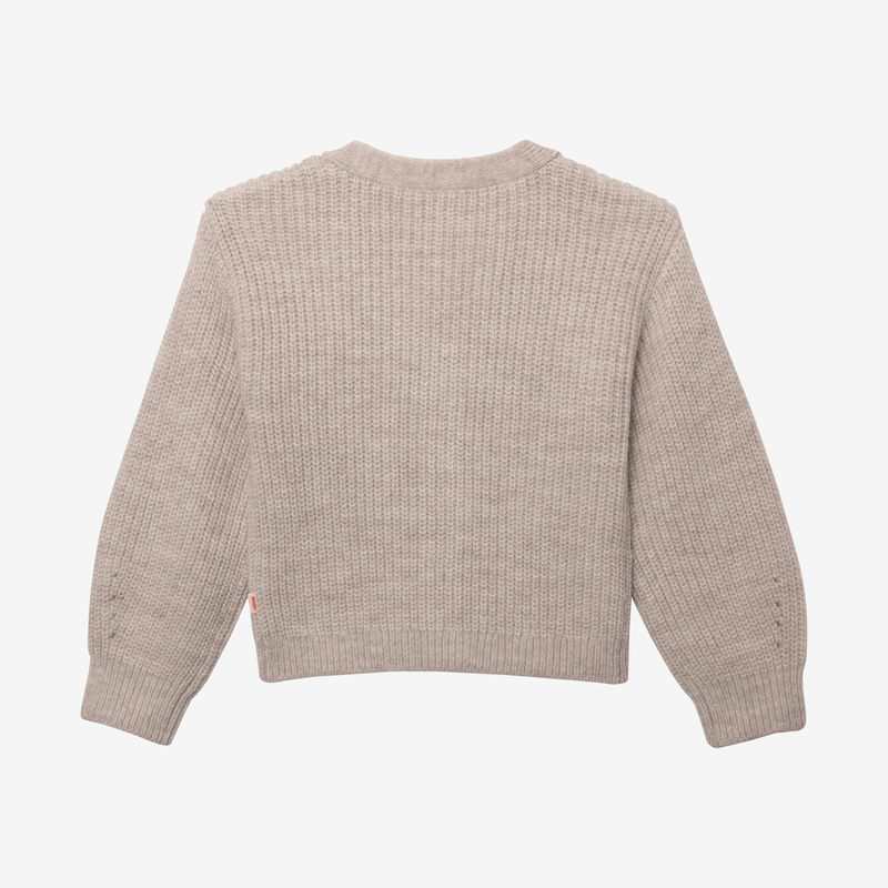 Cardigan fille tricot gris en coton recyclé Catimini