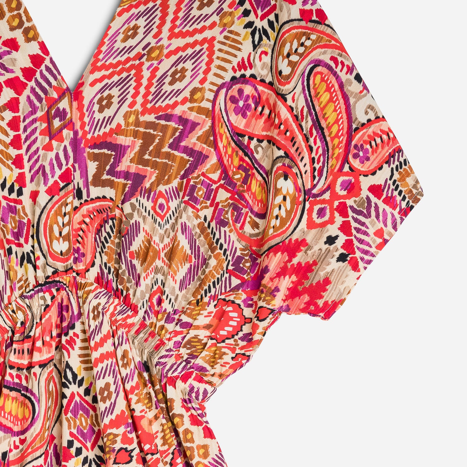 Robe TEXTO écrue à motif ikat