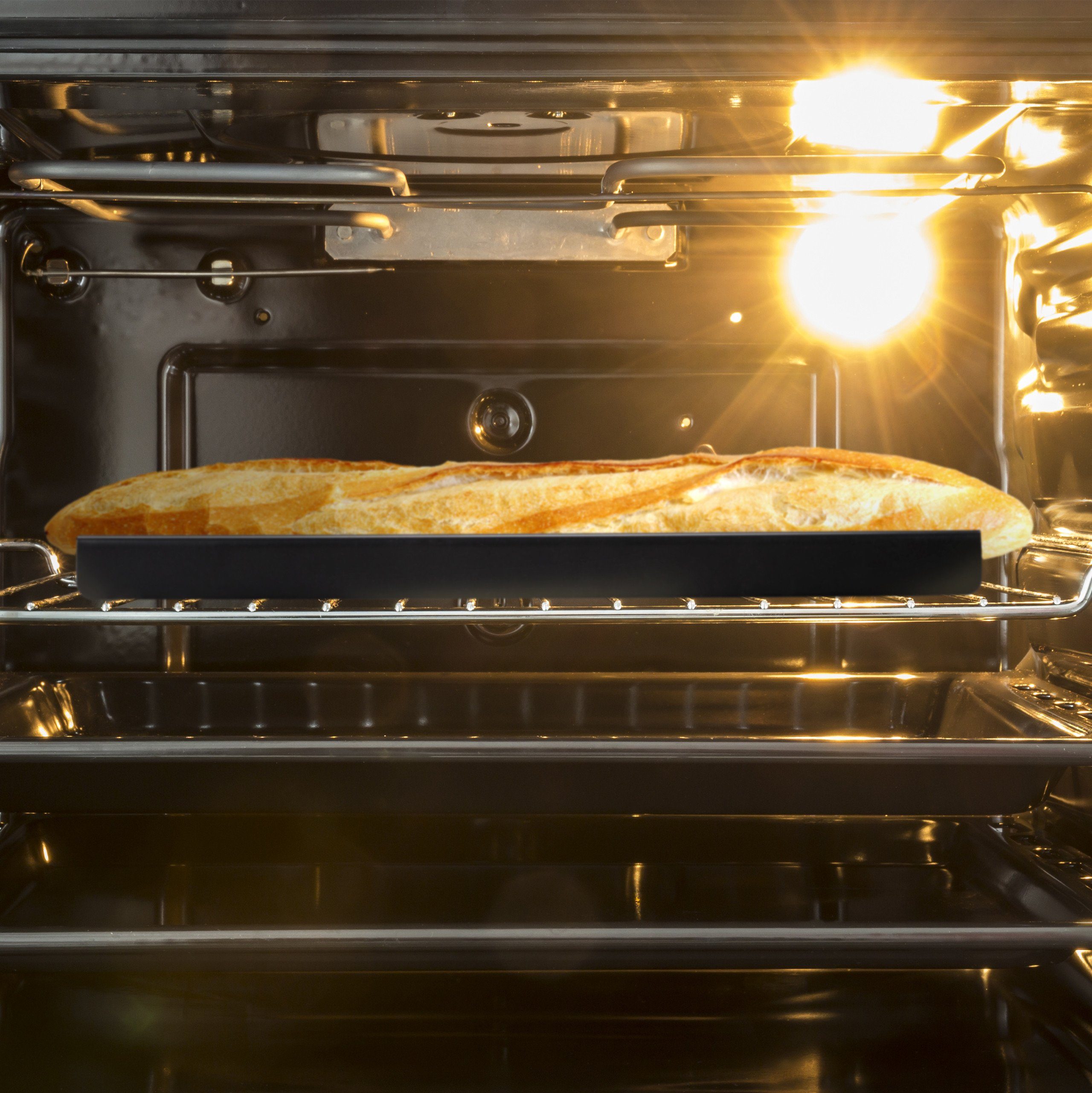 relaxdays Baguetteblech Baguette Backform mit 3 Mulden, Eisen