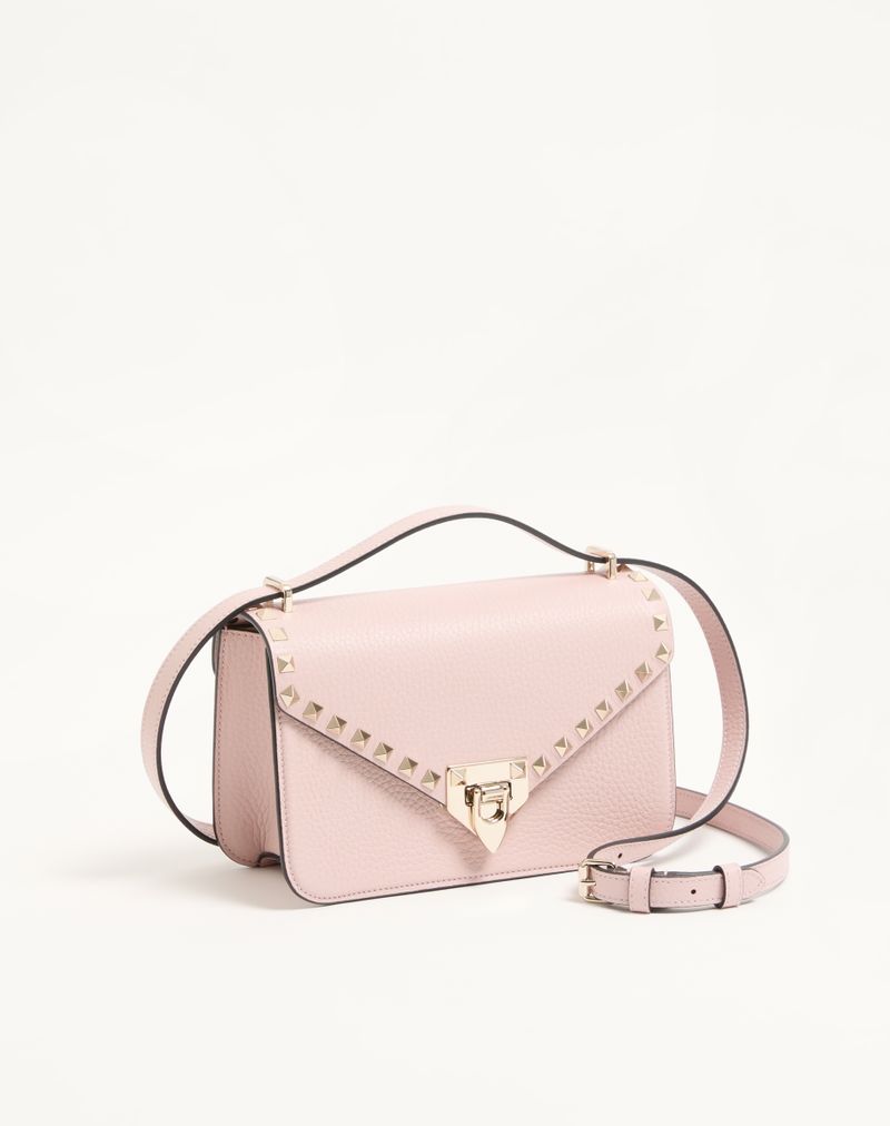 Valentino Garavani Rockstud Lille Skuldertaske i Kornet Kalveskind