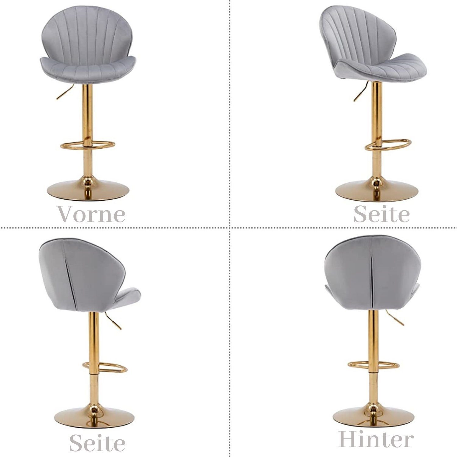 WAHSON OFFICE CHAIRS Barhocker 2er Set Barstuhl Bistrohocker mit Lehne