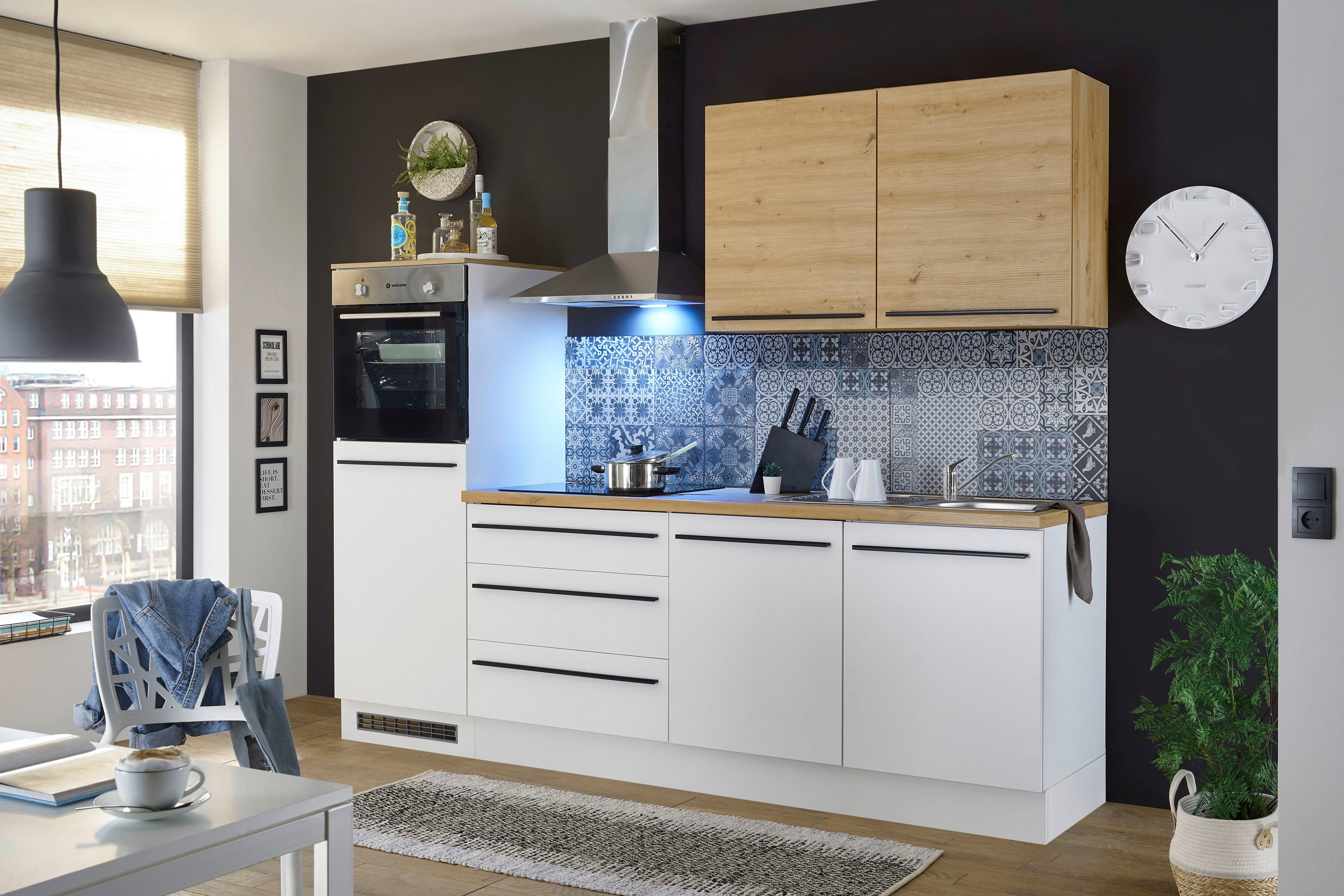 BASIC by Balculina Küchenzeile Noah, Breite 260 cm, wahlweise mit E-Geräten