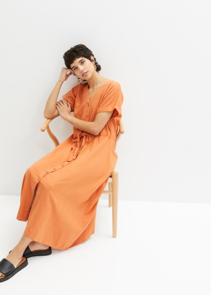 Kleid aus Leinenmischung