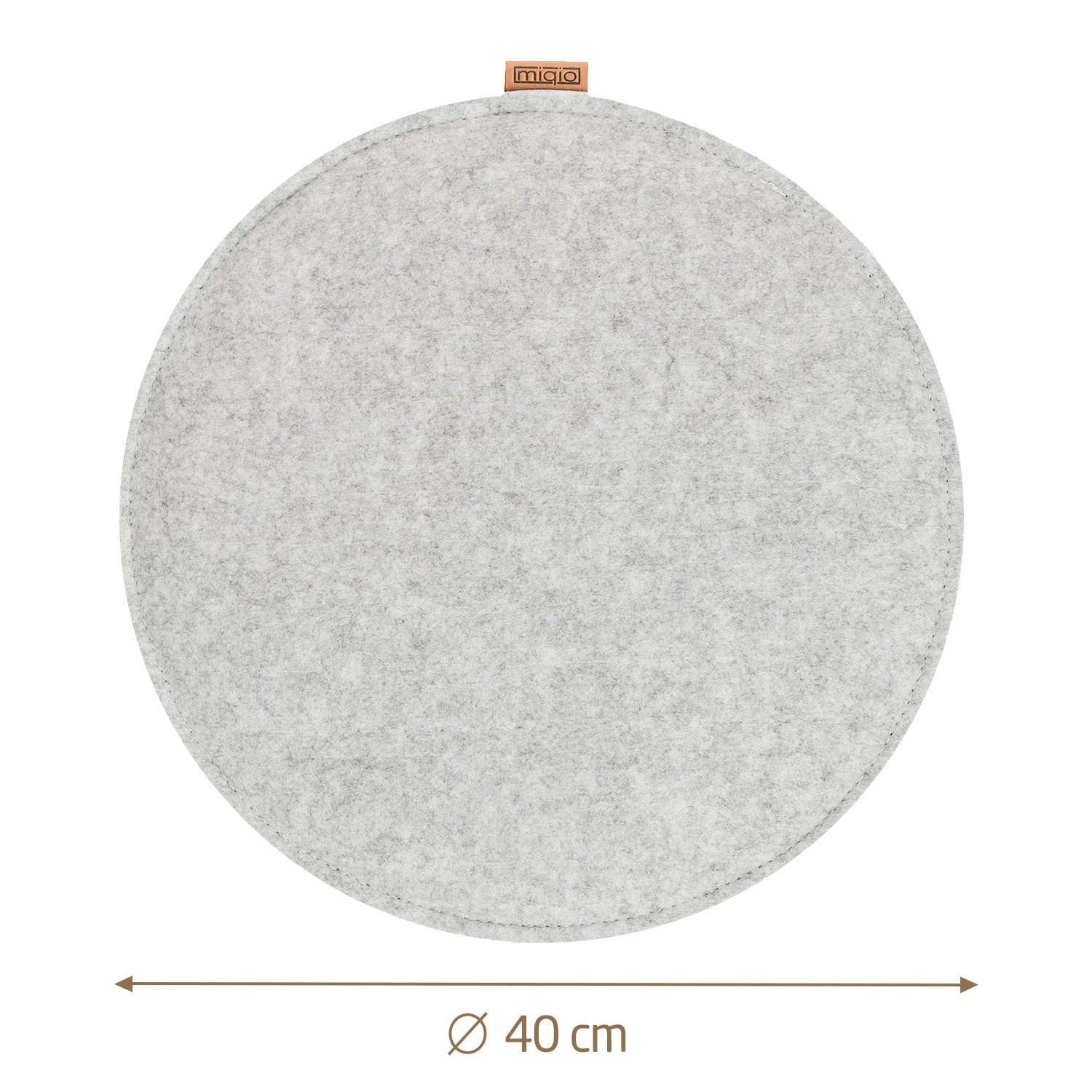 Miqio Sitzkissen 2 er Set Sitzkissen 2 Sitzauflage mit Antirutschnoppen Ø 35 cm, Nachhaltig: Aus recycelten PET Flaschen hergestellt.