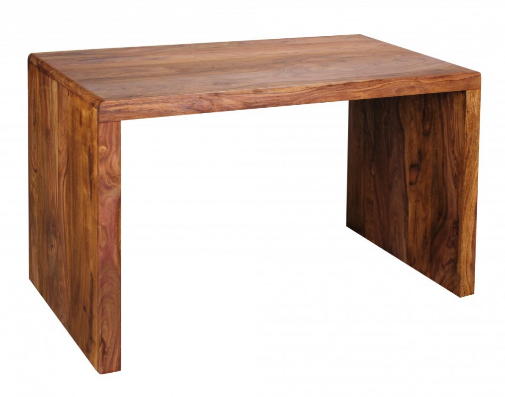 Wohnling Design Natur Sheesham Massivholz Schreibtisch 120 x 60 x 76 cm
