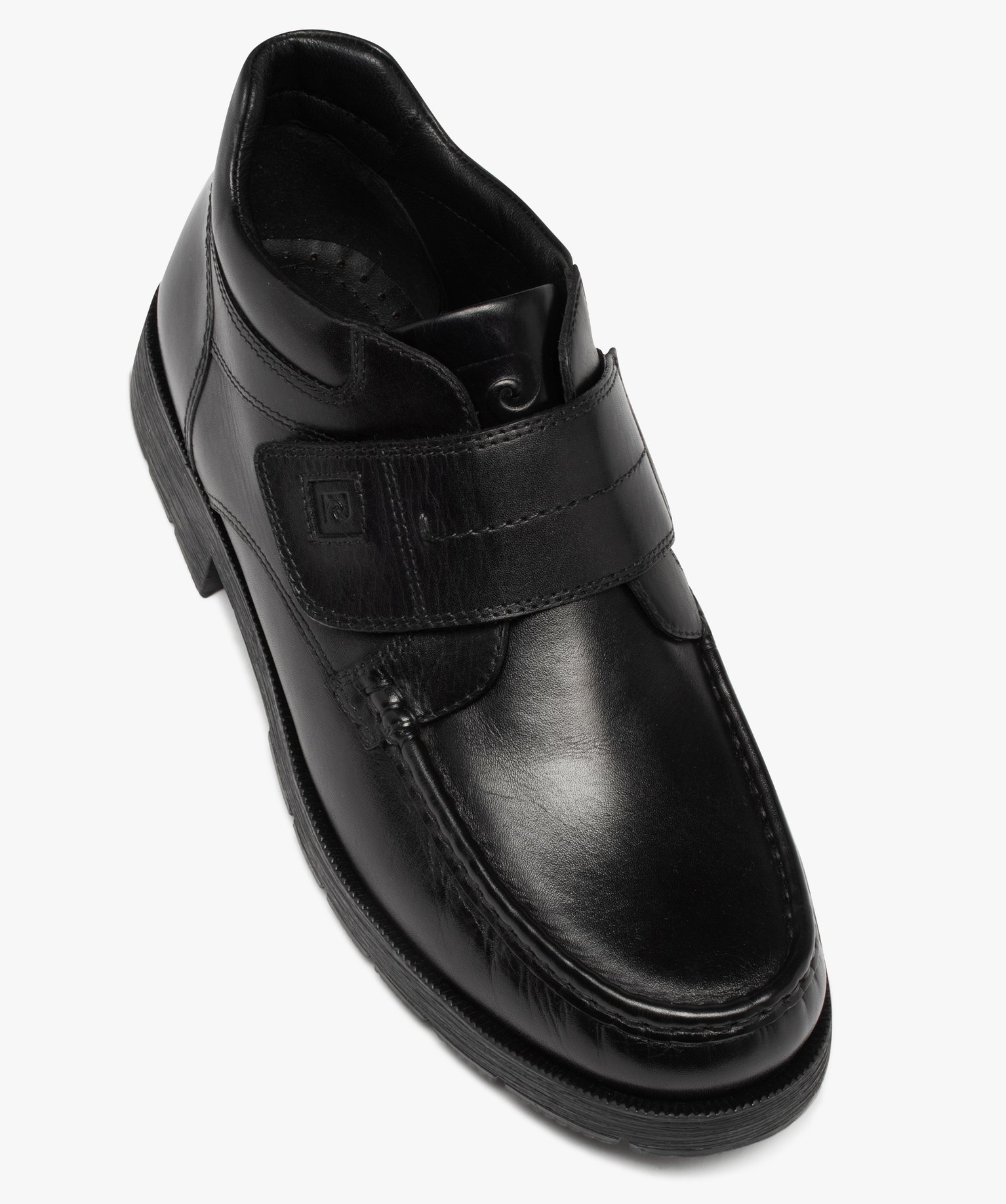 Boots homme unies en cuir avec scratch - Pierre Cardin noir | GEMO