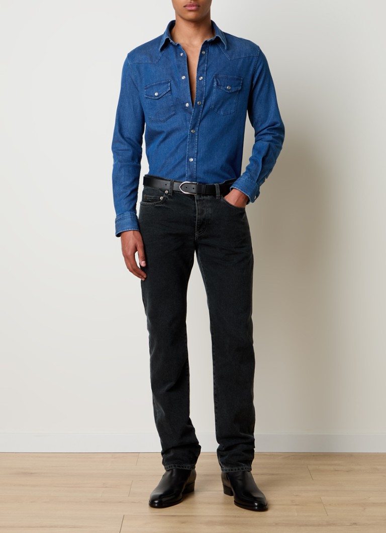 Πουκάμισο Tom Ford σε στιλ Western με μοτίβο chambray και τσέπες στο στήθος