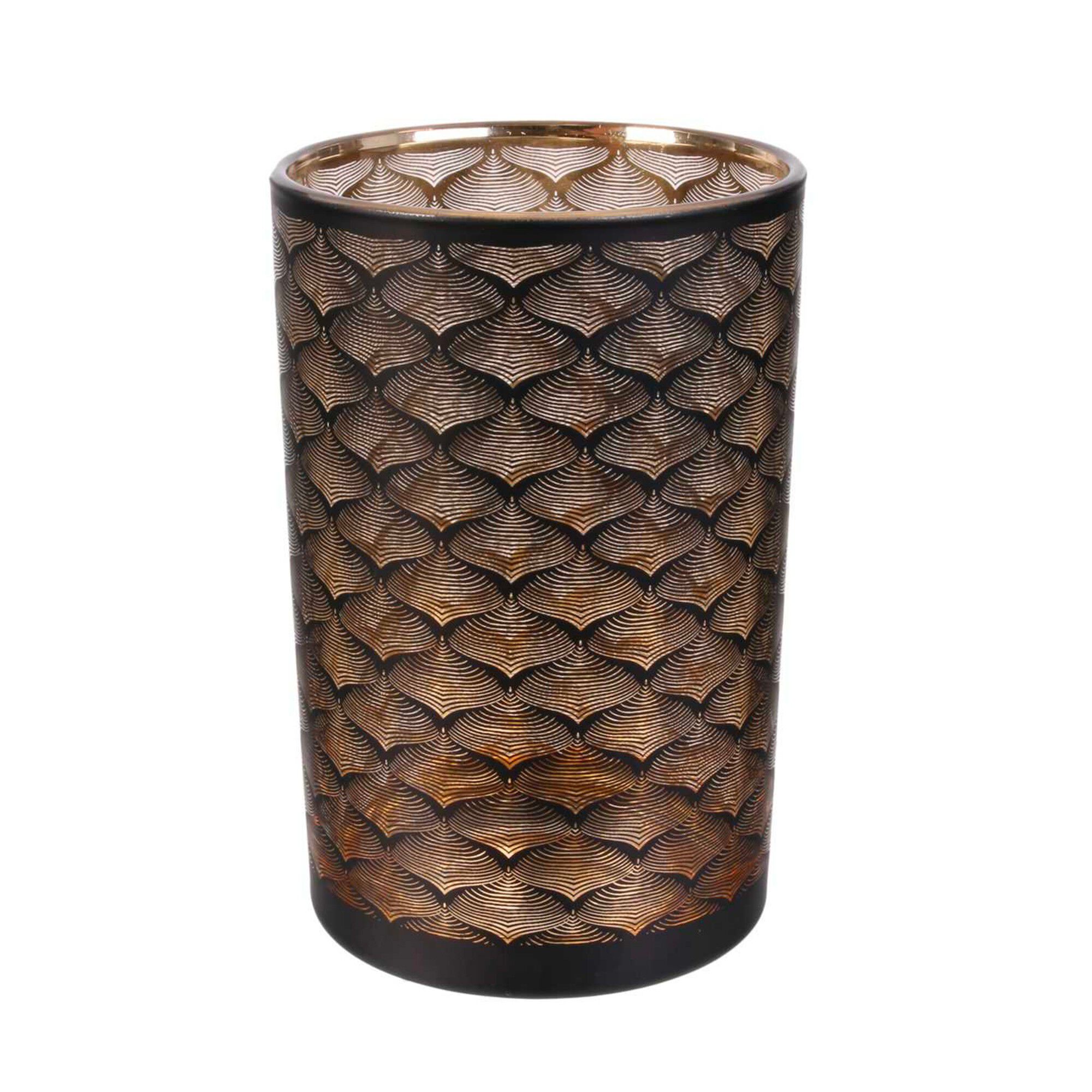 Vase en verre noir cuivré