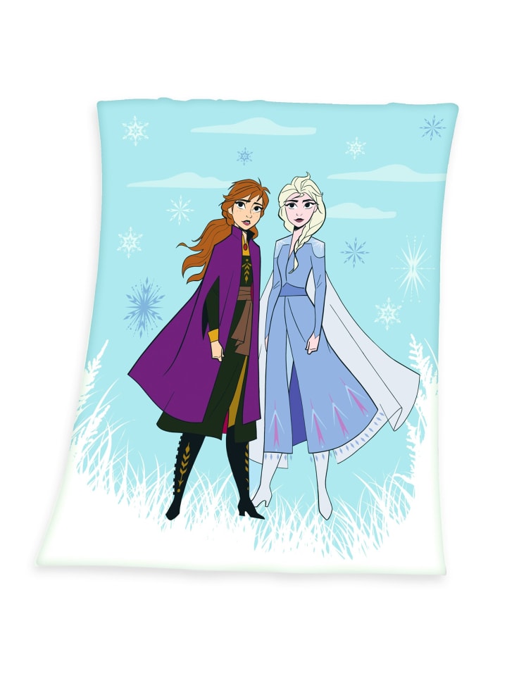 Herding Fleecedecke Eiskönigin 130x160cm Anna & Elsa in Hellblau günstig kaufen 130 x 170 cm