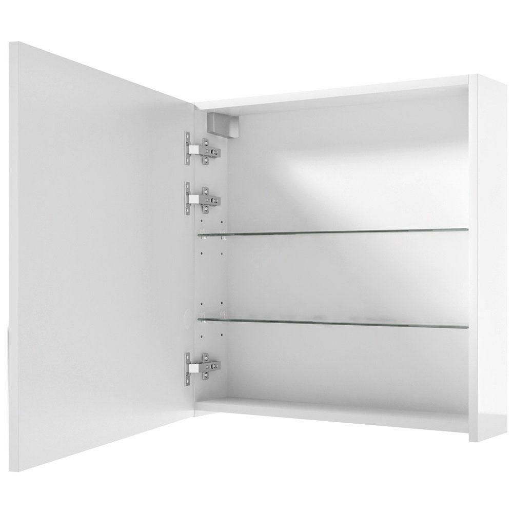 Lomadox Spiegelschrank SOFIA-107 60 cm weiß Hochglanz lackiert, B/H/T: ca. 60/60/15 cm