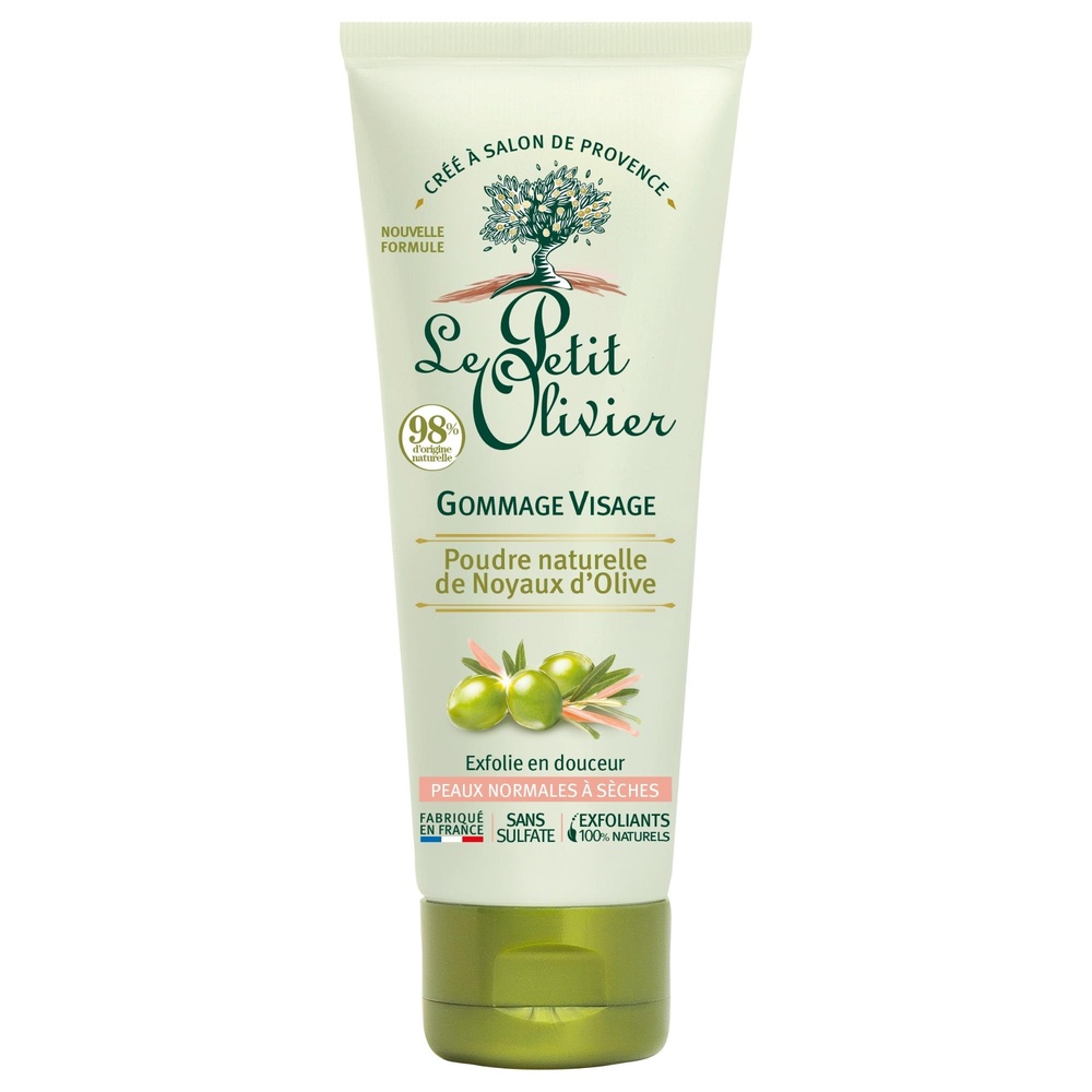 le petit olivier Gommage Visage Poudre naturelle de Noyaux d'Olive Gommage Visage - Peaux Normales à Sèches