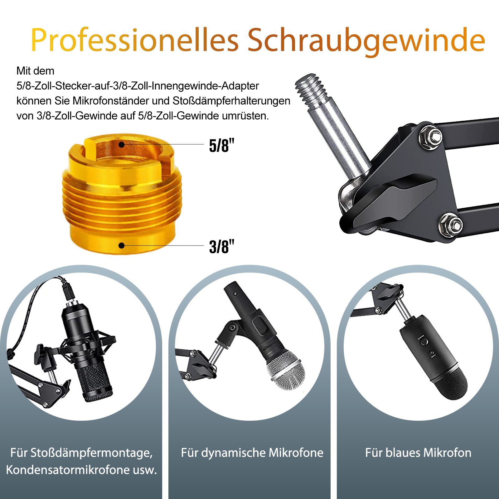 KEAYOO Mikrofonständer Mikrofonständer, mit Tischklemme