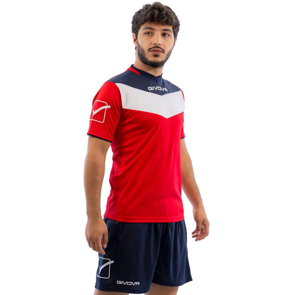 Givova Kit Campo Set Trikot + Shorts rot/navy