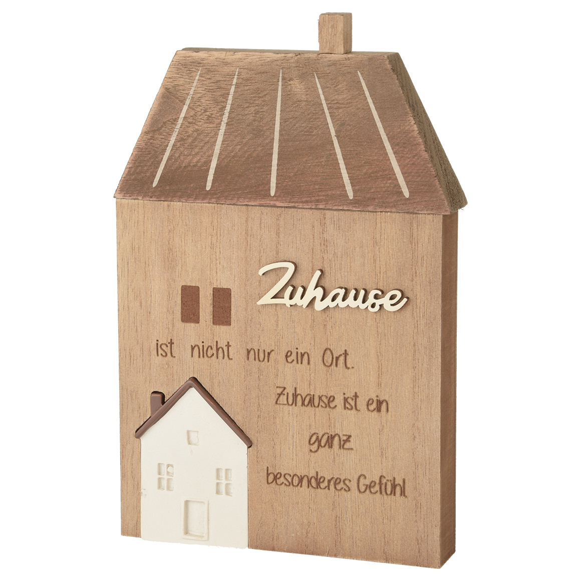 Dekoaufsteller Haus mit Schriftzug