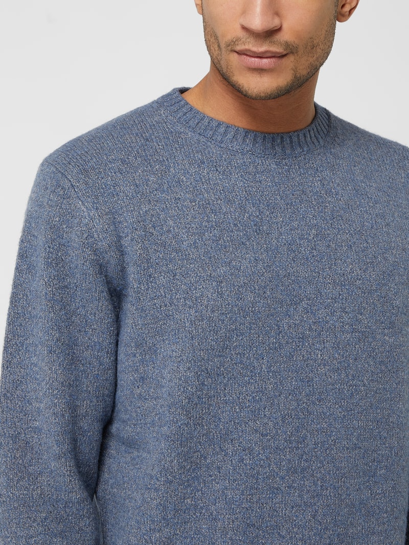 Pullover mit Woll-Anteil in marineblau