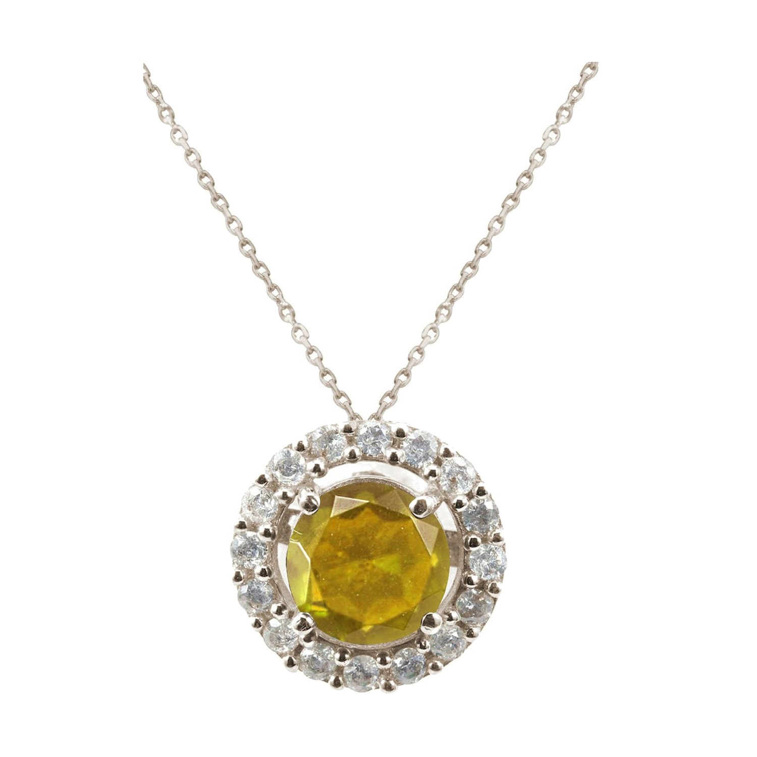 Kette mit Anhänger 'CITRIN HALO'