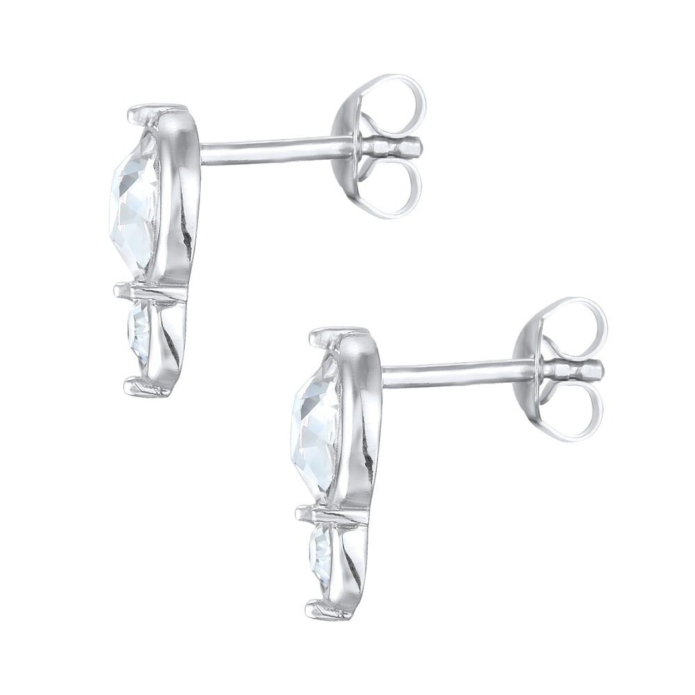 Elli Elli Boucles d'Oreilles Femmes clous d'oreilles ronds élégants avec cristal en ar Boucles d'oreilles