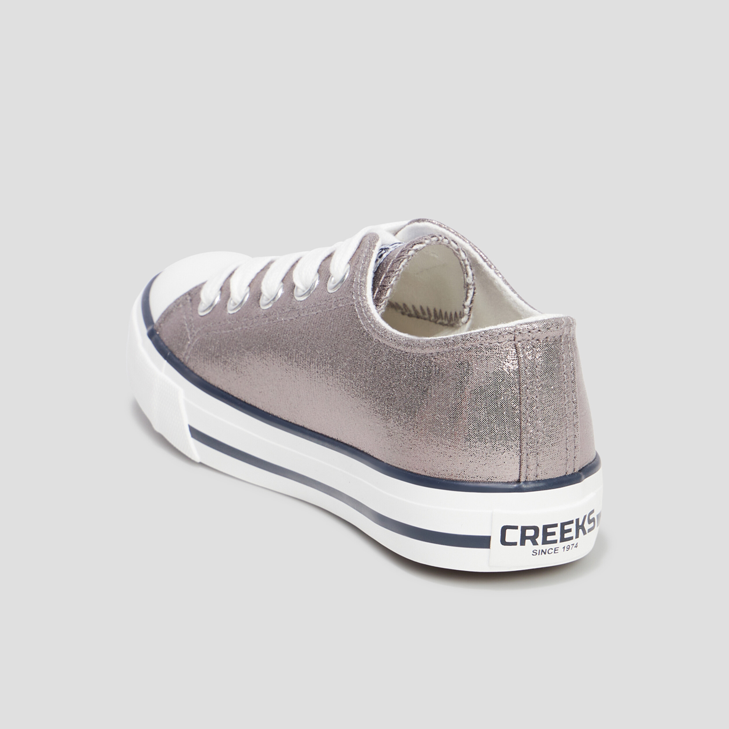 Tennis en toile à lacets Creeks gris argent fille | La Halle