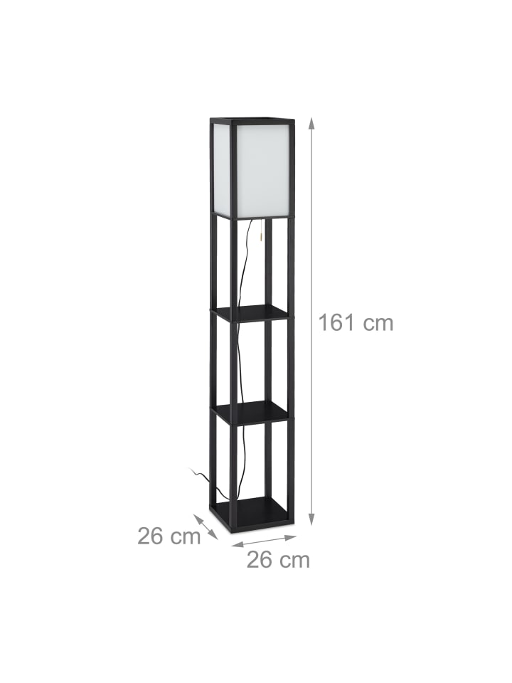 relaxdays Stehlampe in Schwarz - (B)26 x (H)161 x (T)26 cm günstig kaufen onesize