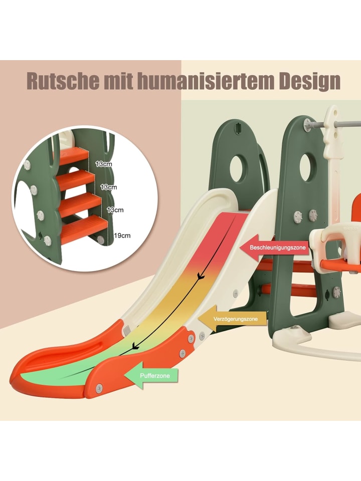 COSTWAY 6 in 1 Spielplatz in Orange günstig kaufen onesize
