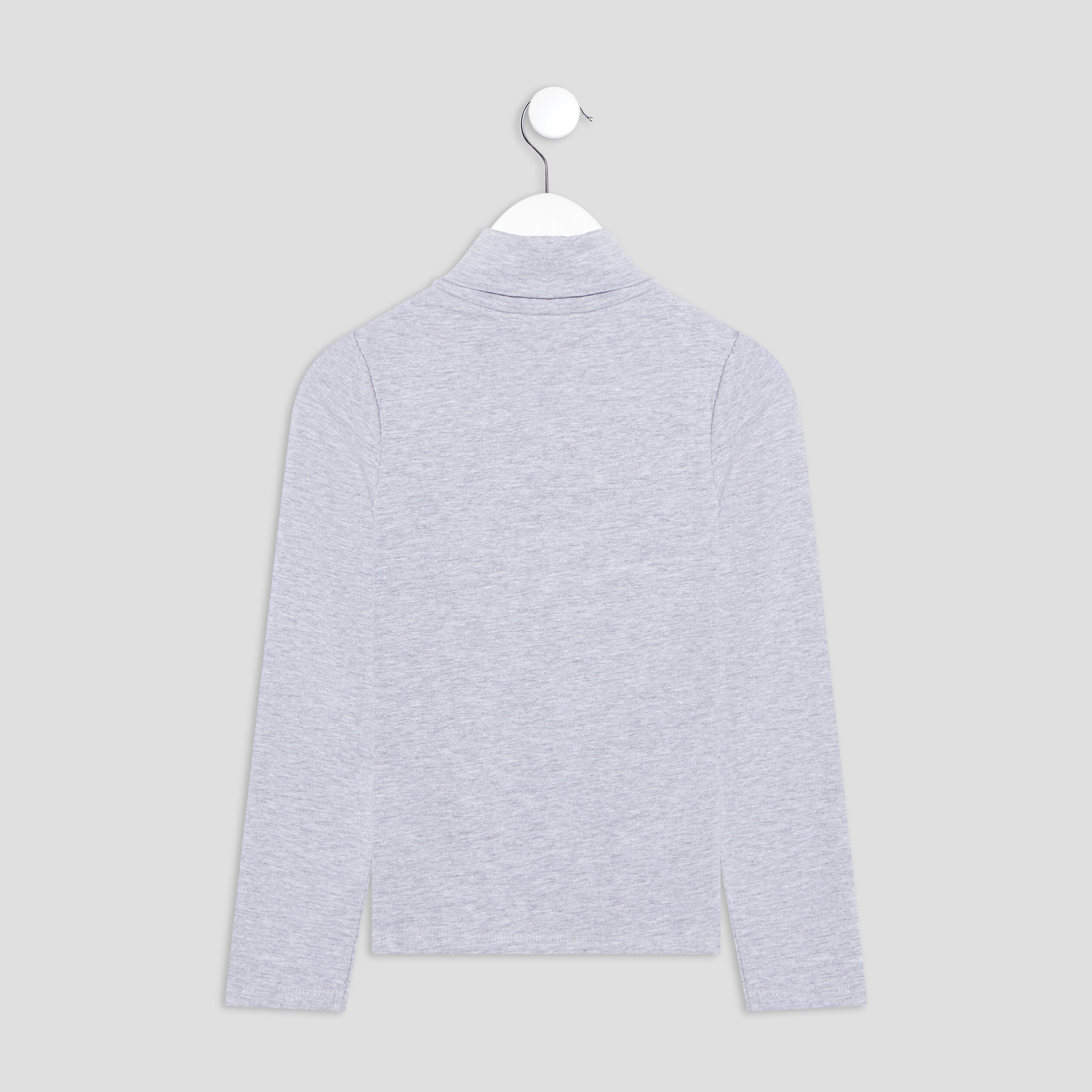 T-shirt col roulé manches longues gris fille | La Halle