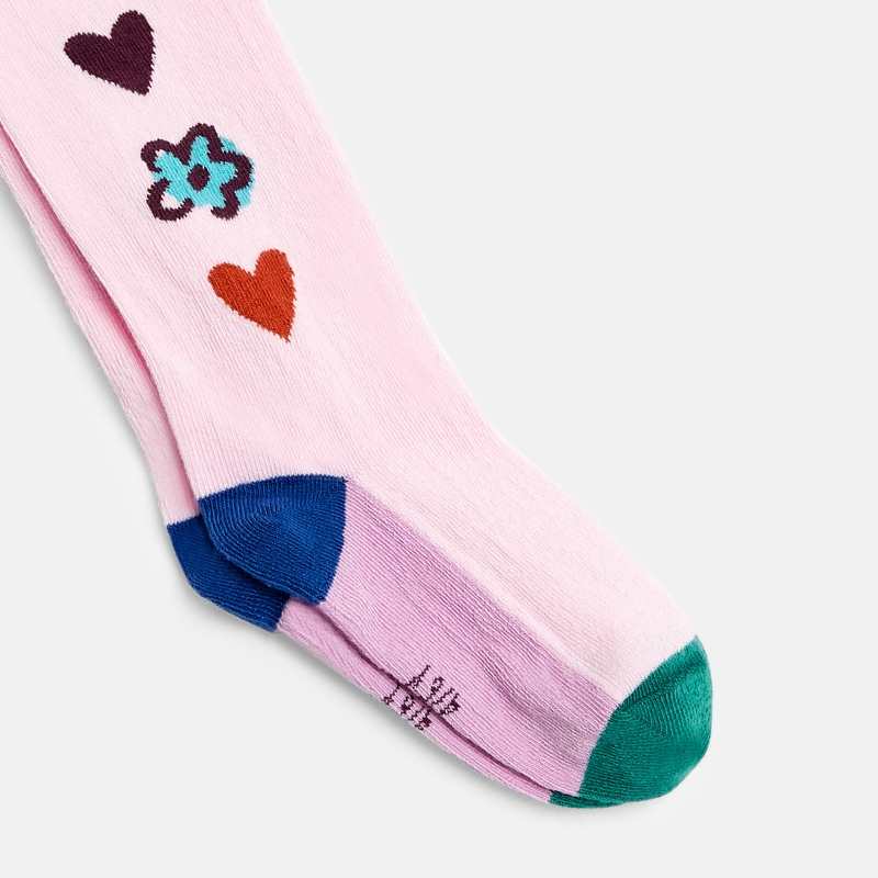 Collants fille chauds imprimé cœurs violets Catimini