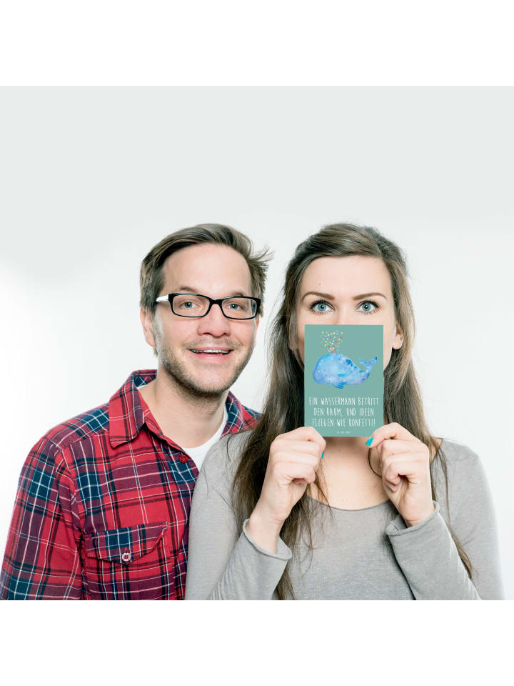 Mr. & Mrs. Panda Postkarte Wassermann Ideenflug mit Spruch in Meeresbrise günstig kaufen onesize