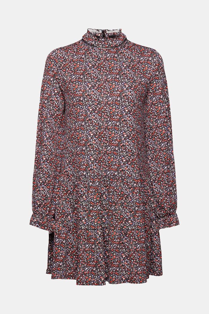 Midikleid aus Crêpe mit Allover-Muster