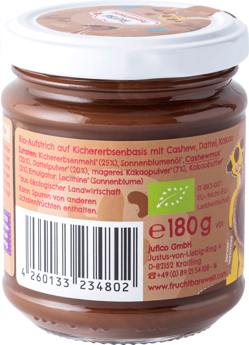 Brotaufstrich Kakao-Creme Cashew & Dattel , ab 3 Jahren, 180 g