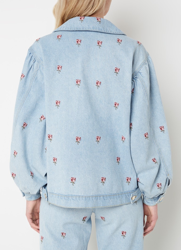 Jachetă din denim cu broderie florală Farm Rio Rose