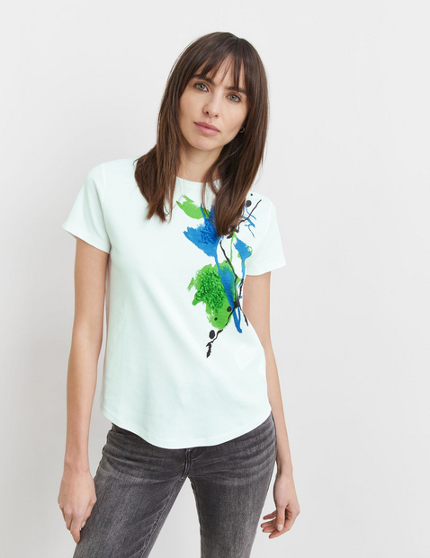 Baumwoll-Shirt mit platziertem Frontprint