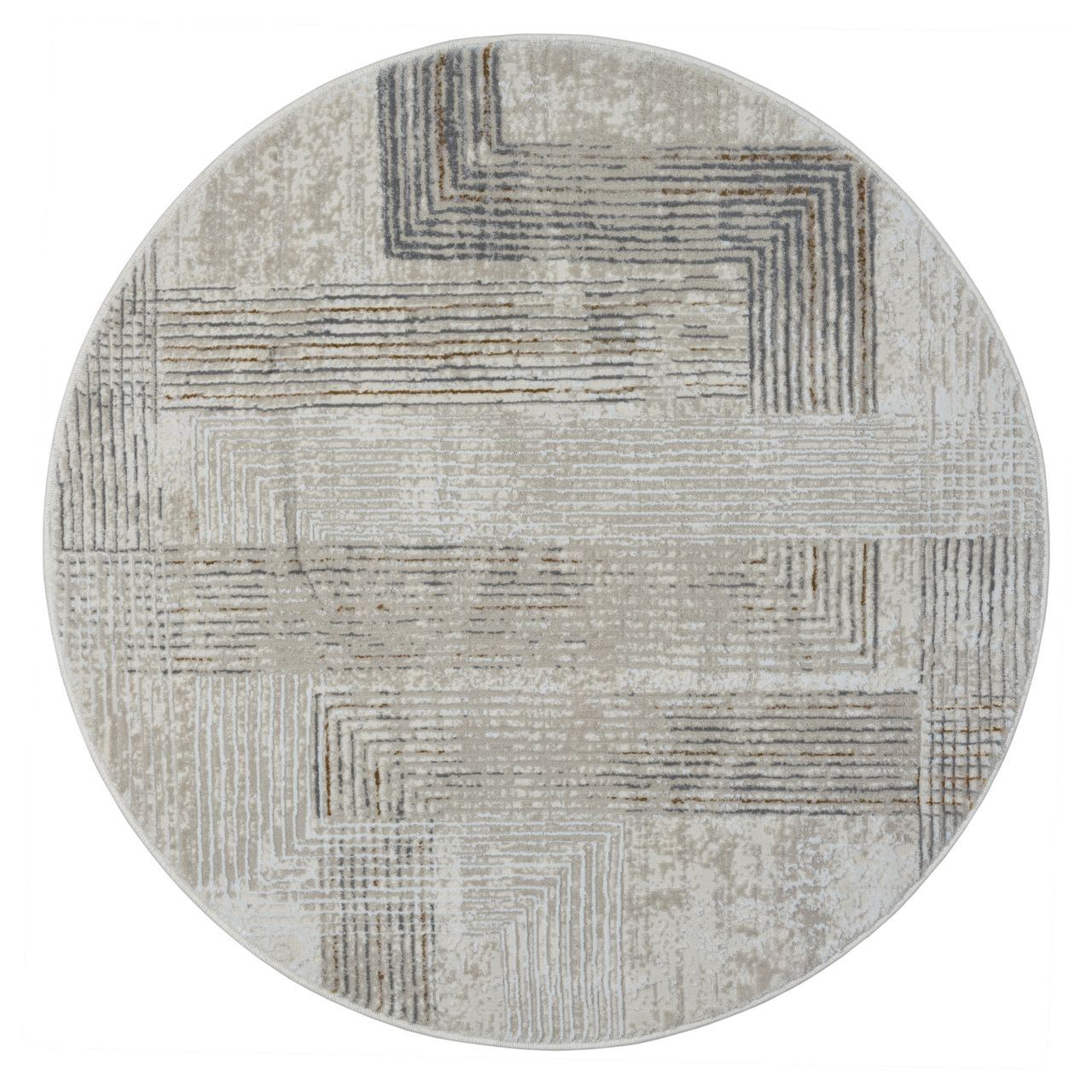 MyFlair Teppich Timeless Elegance , 120cm x 120cm, Farbe Beige, rund, Florhöhe 10mm