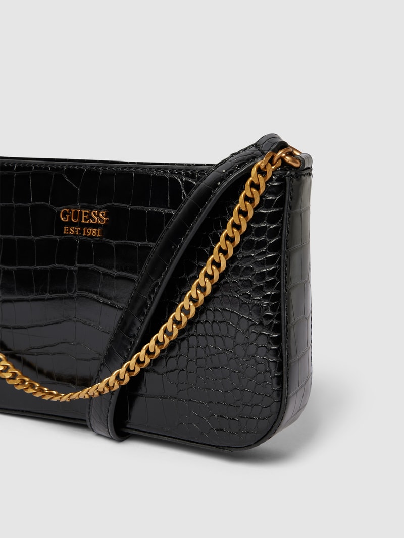 Handtasche mit Label-Applikation Modell 'KATEY' in schwarz