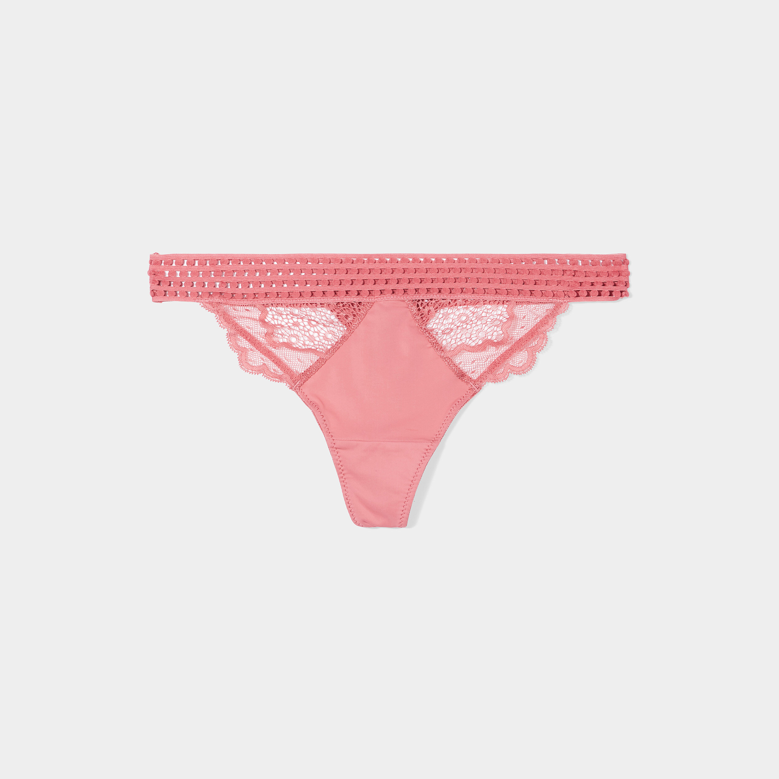 String avec dentelle rose poudrée femme | La Halle