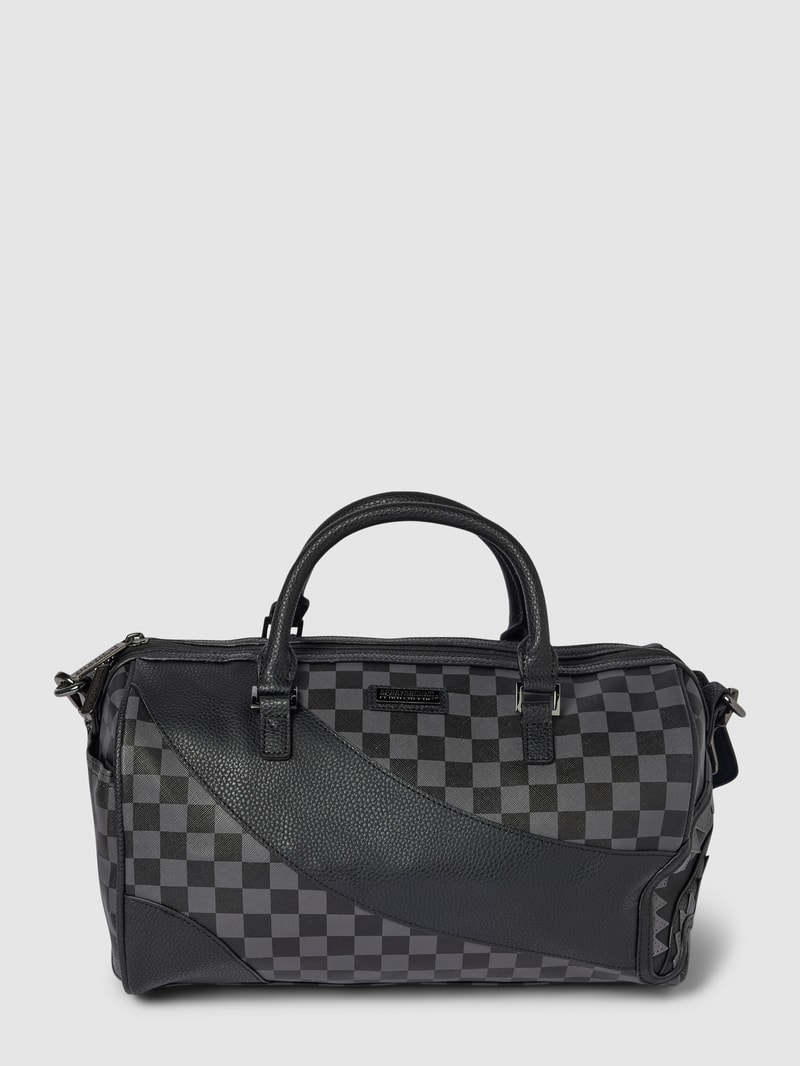 Duffle Bag mit Allover-Muster Modell 'Henny Phantom' in schwarz