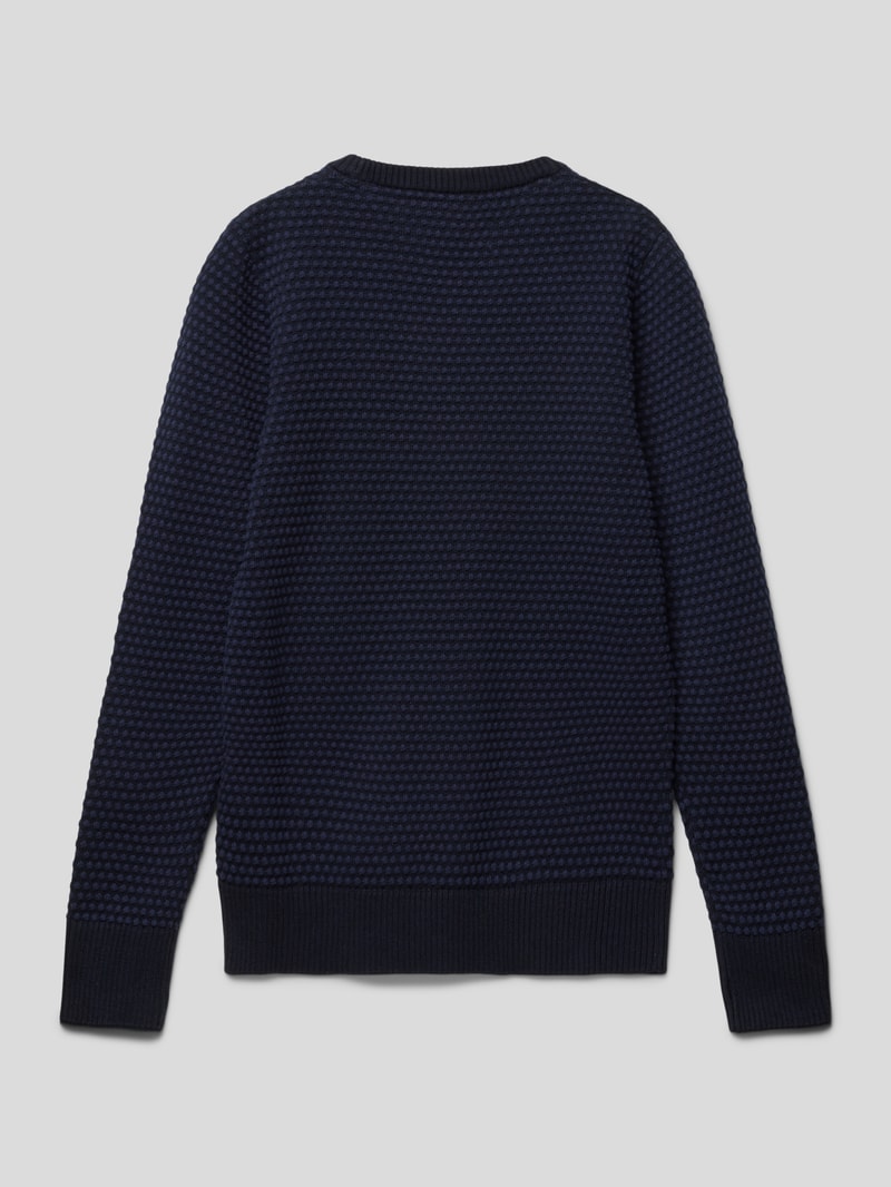 Pullover mit Allover-Muster Modell 'EATLAS' in marineblau