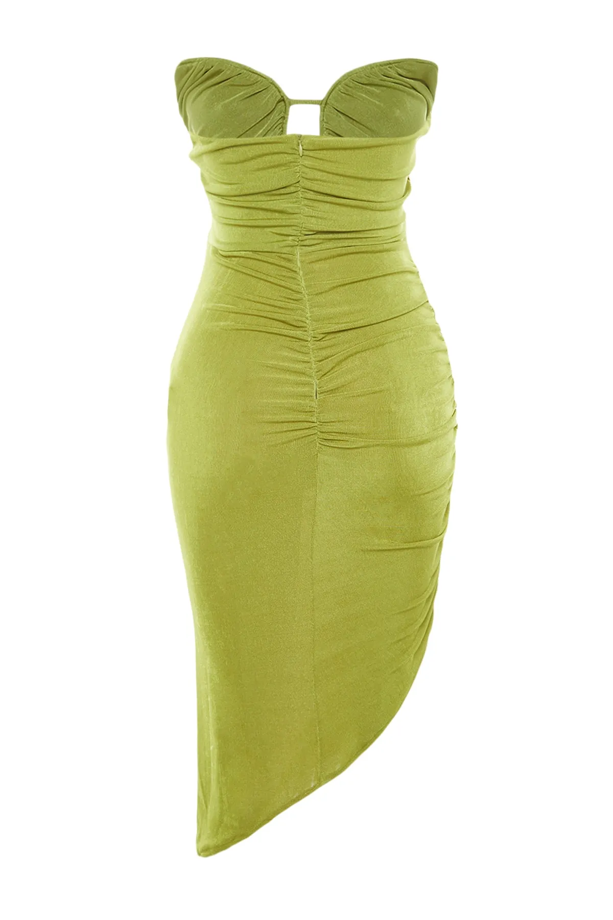 Trendyol Collection  Hellgrünes, tailliertes gestricktes Abendkleid TPRSS23EL00013
