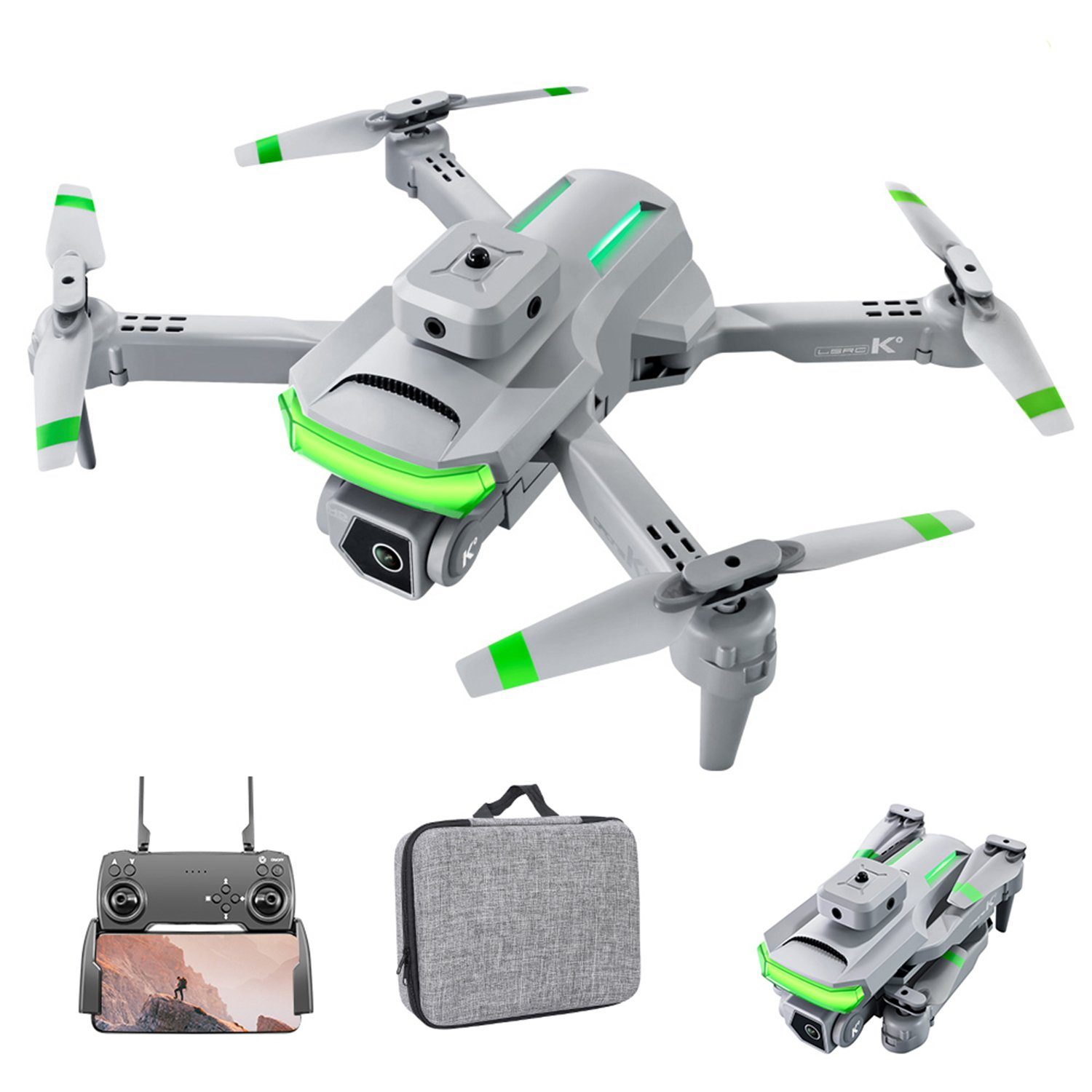 Esun Drohne mit Kamera HD 4K, RC Faltbare FPV Drohnen für Erwachsene,Drone Drohne (4k, Packung, Drone für Kinder Anfänger, 2 Akku Lange Flugzeit)