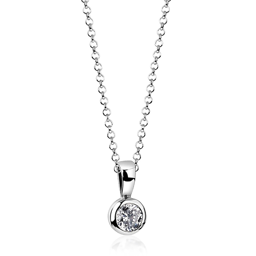Nenalina Nenalina Collier Femmes pendentif solitaire basique avec zirconium en argent ster Bijoux