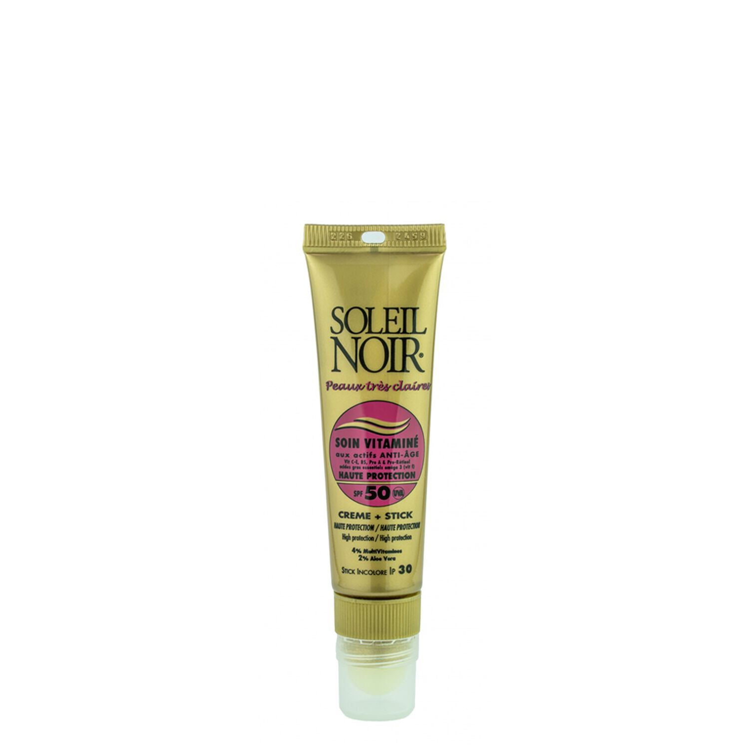 Soleil Noir Soin Vitaminé Crème SPF50 + Stick SPF30 Peaux Très Claires 20 ml + 2 g
