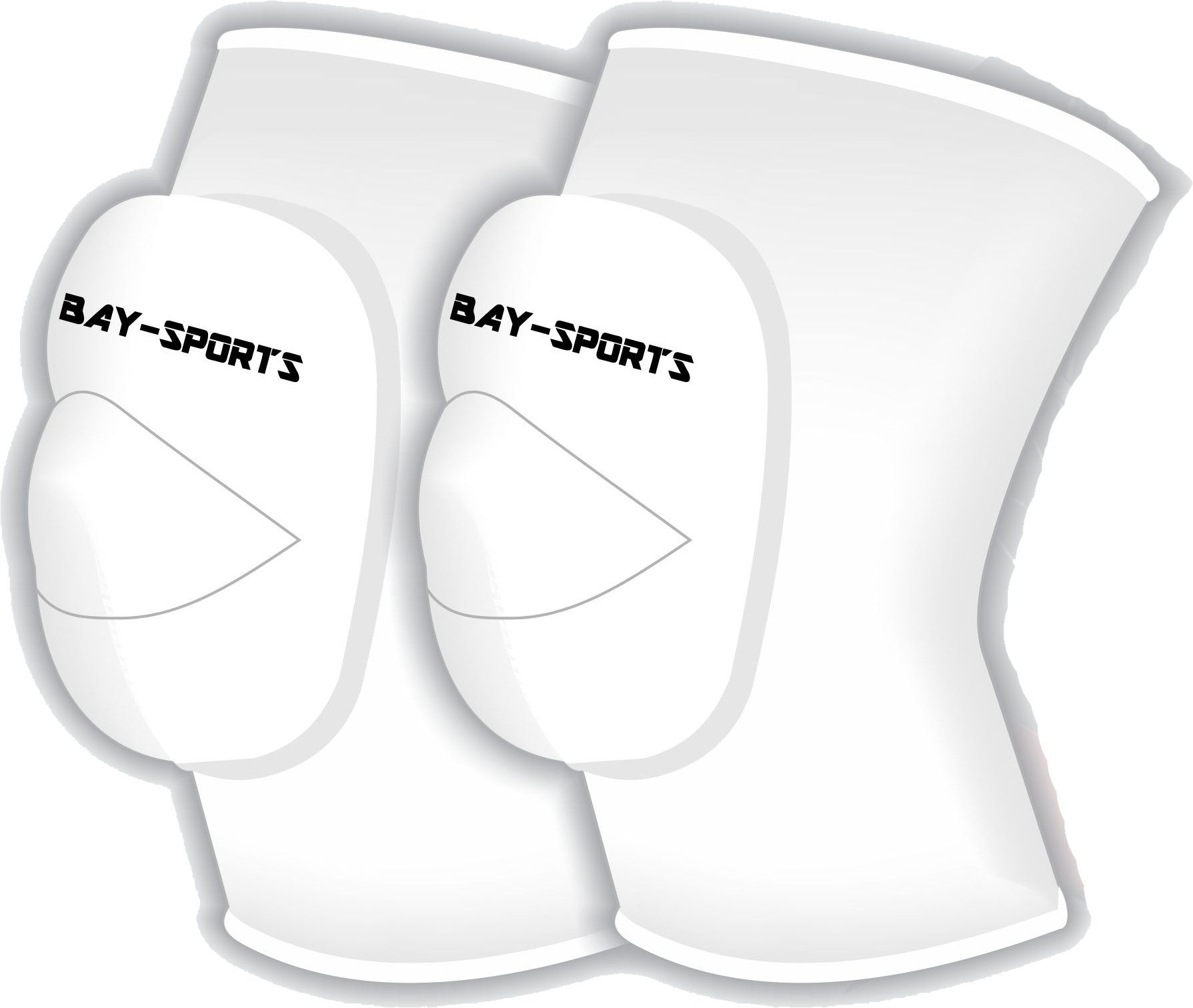 BAY-Sports Knieprotektor Knieschutz Attack Knieschoner Schützer Bandagen Sport weiß