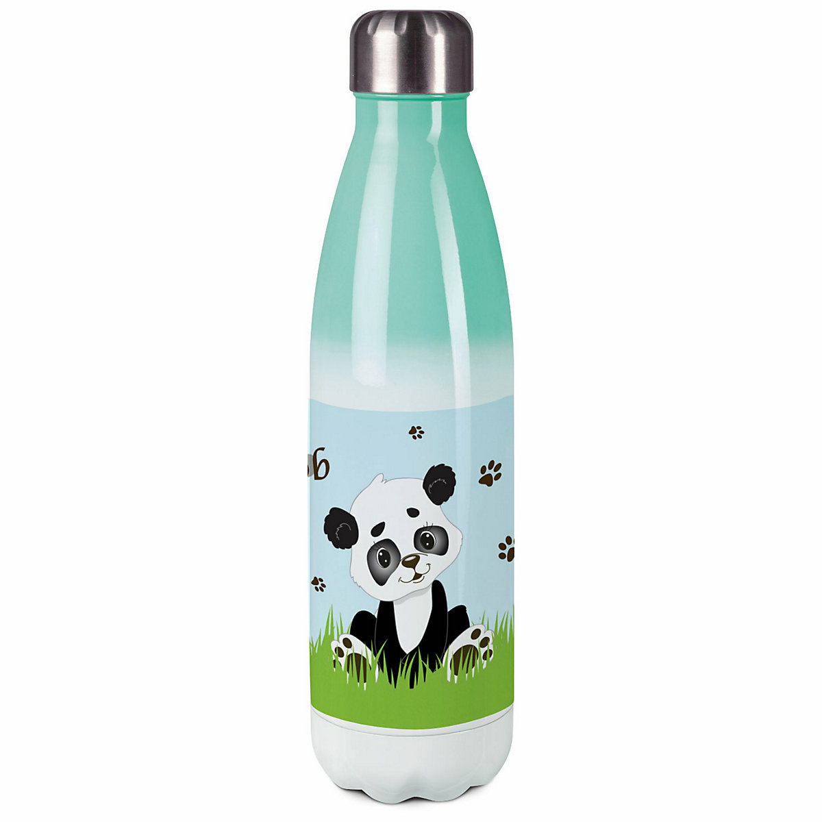 Edelstahl Kinder Thermoflasche / Trinkflasche bunt Panda Bär Spülmaschinenfest, Auslaufsicher, Bruchfest, Doppelwandig, Für Heißgetränke geeignet, Mit Deckel, Isoliert