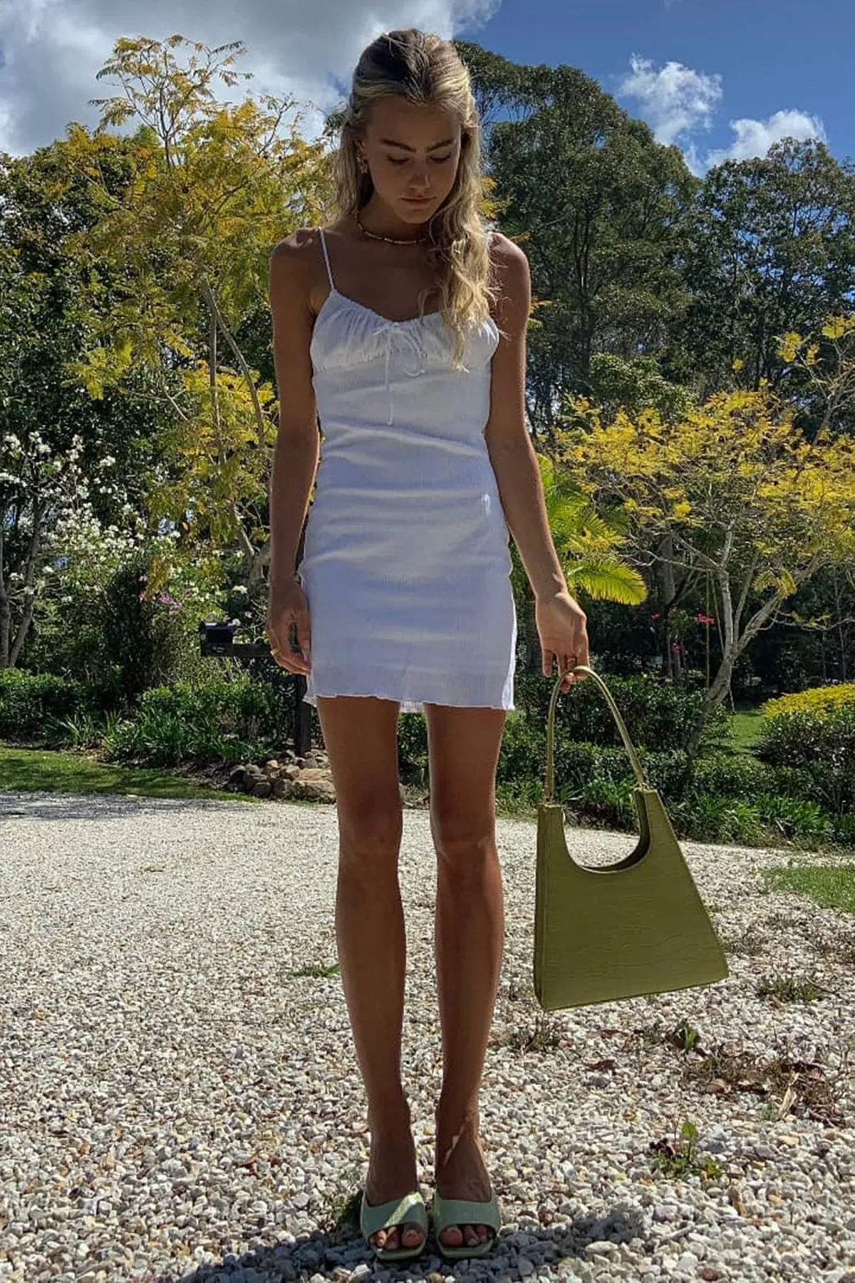 Madmext  Weißes Träger-Minikleid Mg1404