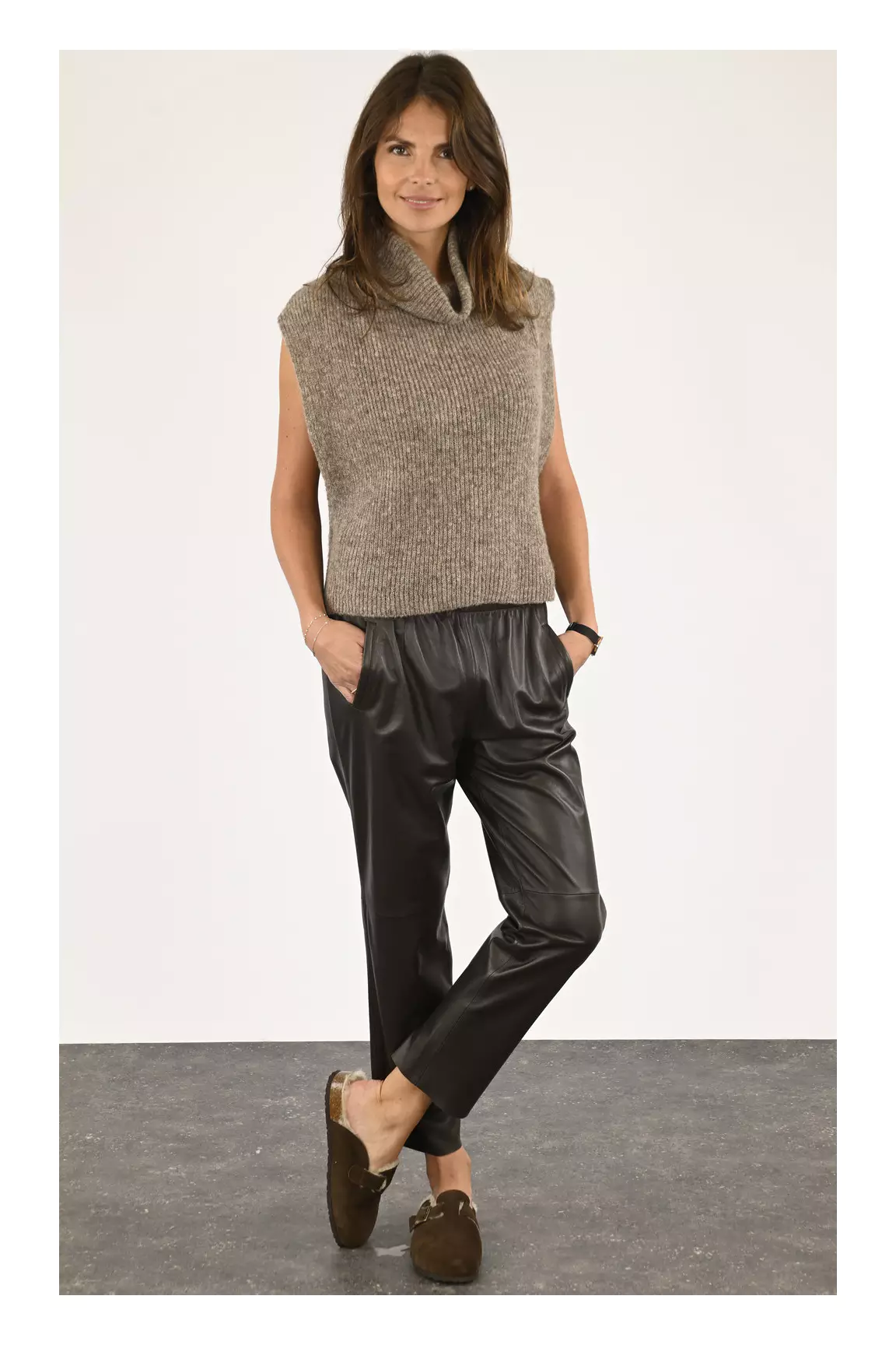 Lea Clement Gilet Femme couleur beige