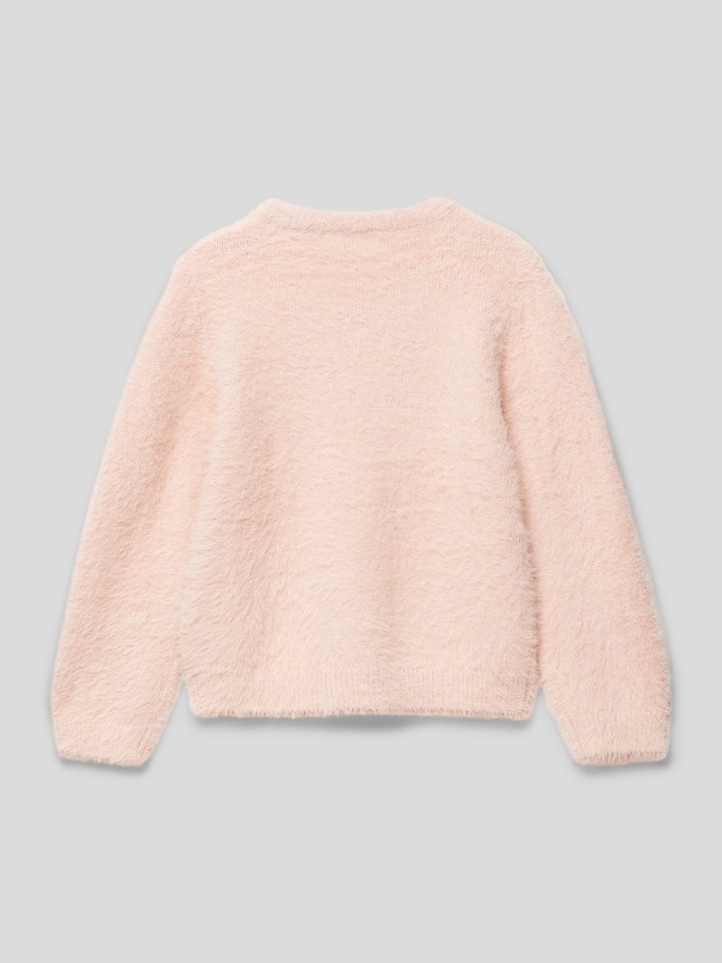 Strickpullover mit Rundhalsausschnitt in rosé