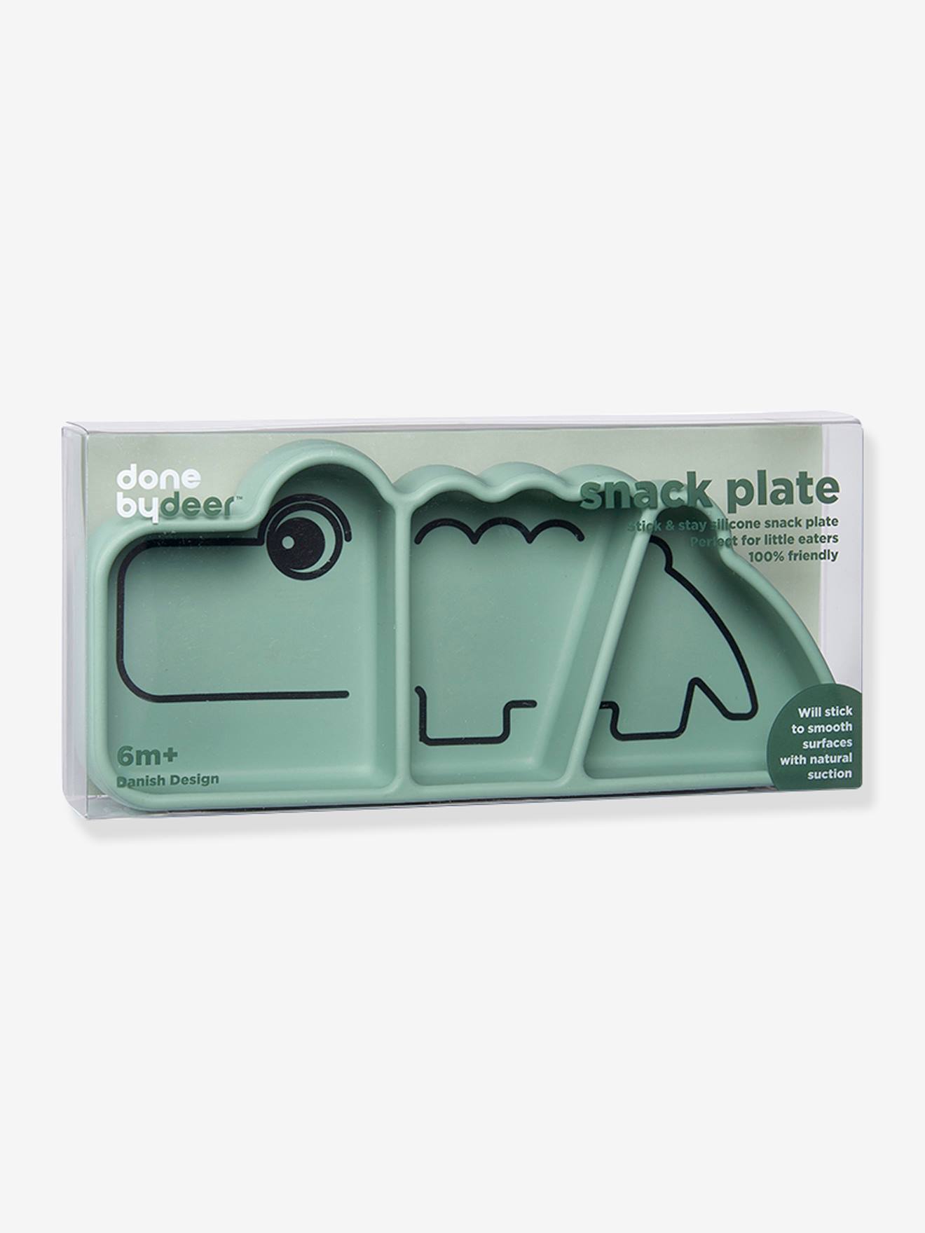 Assiette Stick&Stay Croco en silicone DONE BY DEER rose